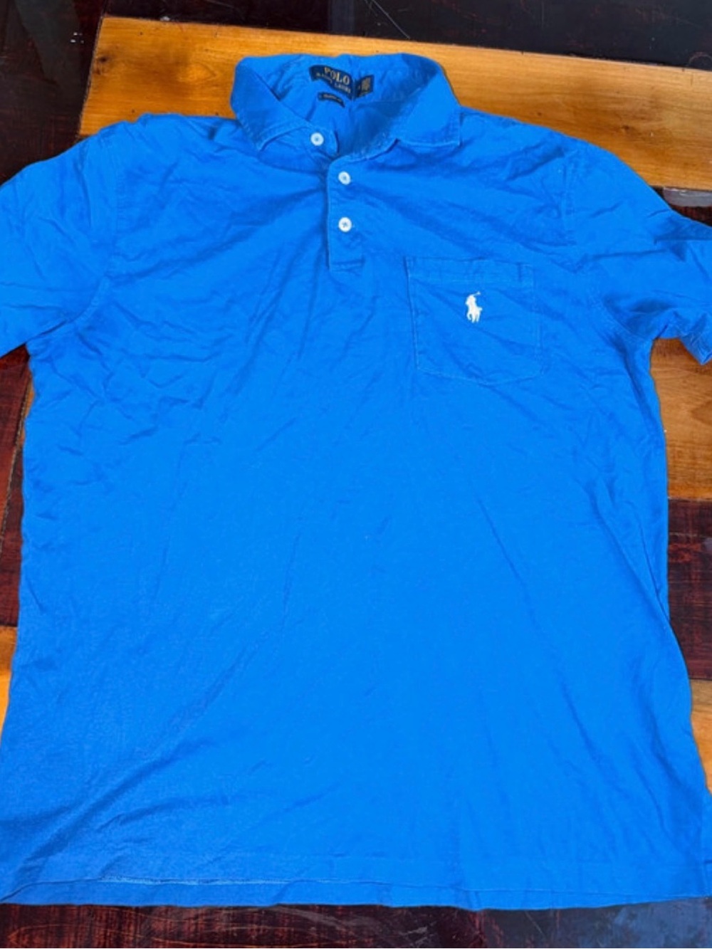 Polo by Ralph Lauren Men’s Bright Blue Short-Sleeve Polo with Embroidered Logo